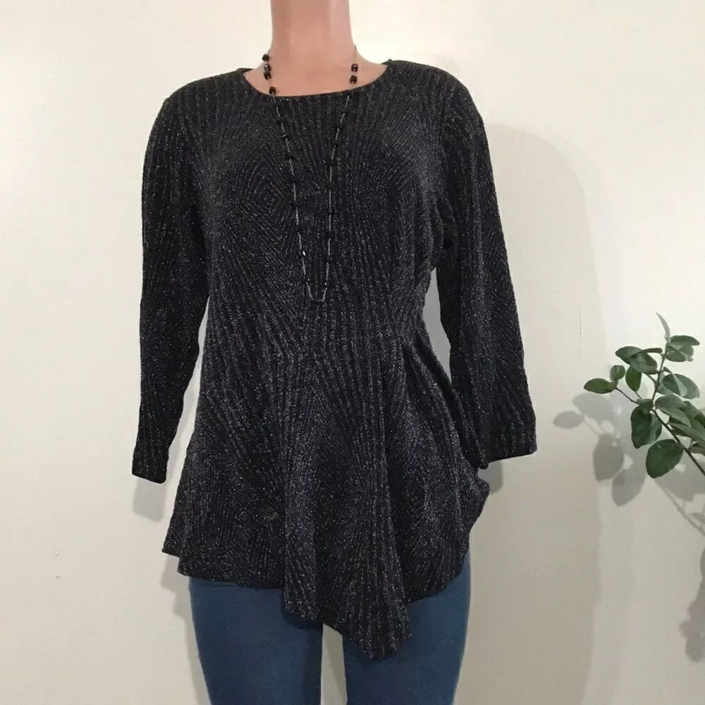 Belle by Kim Gravel Pattern Lurex Top Side Detail